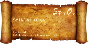Sziklai Olga névjegykártya