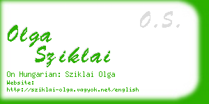 olga sziklai business card